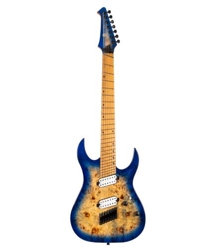 SPIRA Guitars S-457 Multiscale TBL Transparent Blue
